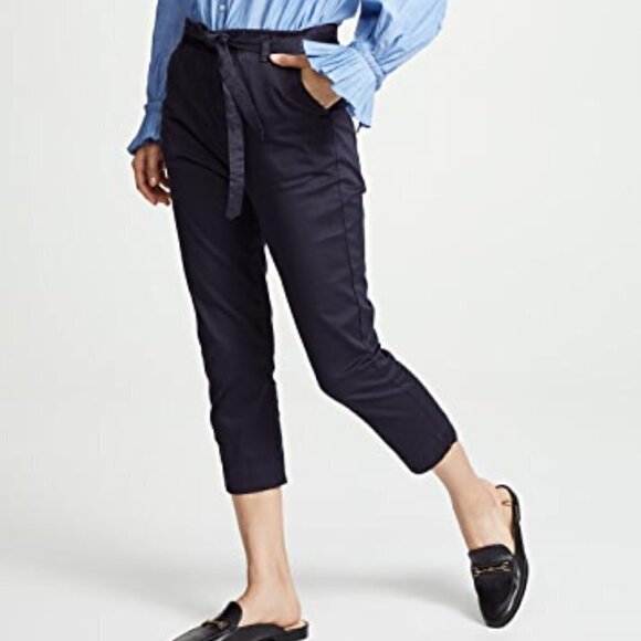 NWT Joie Demarius Slouchy Skinny Style Cotton Blend Midnight Color Pants Size 2 - Picture 1 of 14